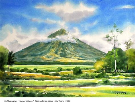 Mayon Volcano Painting