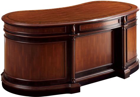 Strandburg Cherry and Black Oval Office Desk from Furniture of America ...