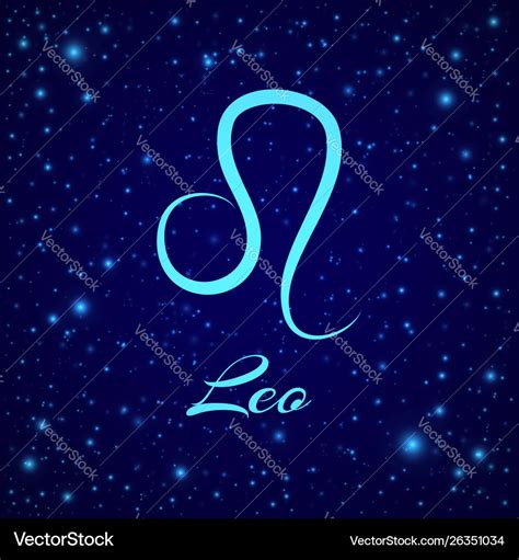 Leo zodiac sign on a night sky Royalty Free Vector Image