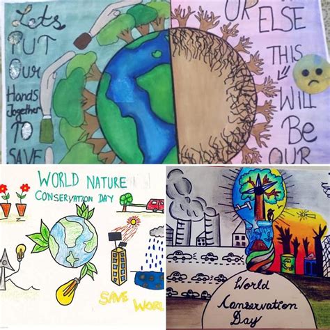 Students make posters on World Nature Conservation Day