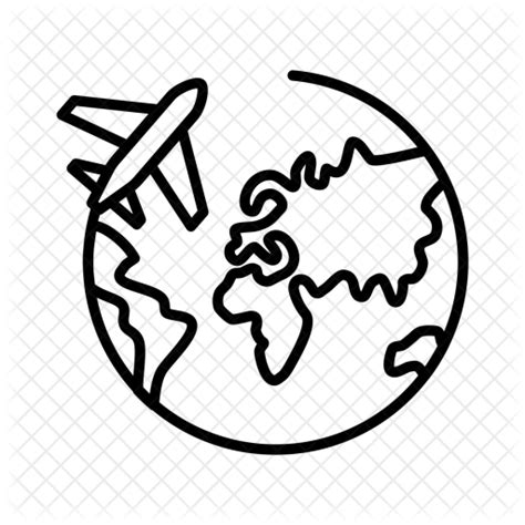 Around Icon - Download in Line Style | Plane icon, Airplane icon, World ...