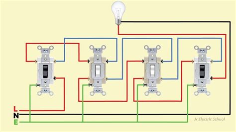 4 way switch wiring connection - YouTube