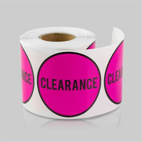 Round Clearance Stickers (2 inch, 300 Stickers per Roll, Pink, 2 Rolls ...