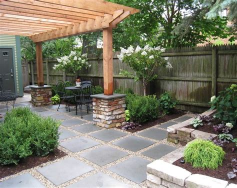 Gravel between pavers | Small backyard landscaping, Pea gravel patio ...