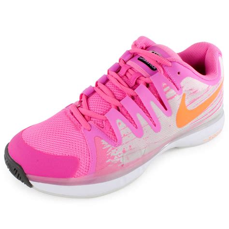 NIKE Women`s Zoom Vapor 9.5 Tour Tennis Shoes Pink Glow and Light Base Gray