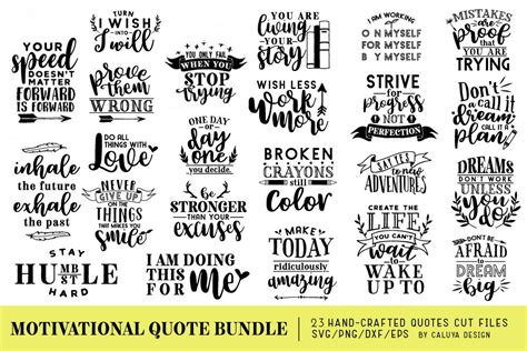 100 Motivational Sayings Quotes SVG PNG Bundle Instant Download Digital ...