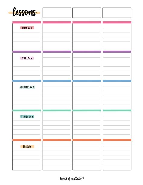 Lesson Plan Templates - World of Printables