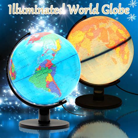 25cm 110v world globe night light geography led lamp kids bedroom decor ...