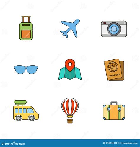 Traveling Icon Set Vector Design Templates Stock Illustration ...