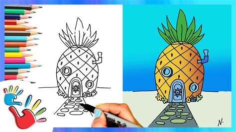 How To Draw SpongeBob SquarePants' House | Easy Step-by-Step Tutorial ...