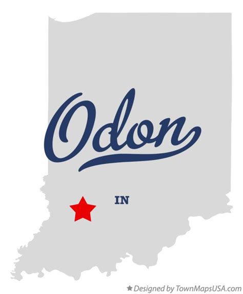 Map of Odon, IN, Indiana