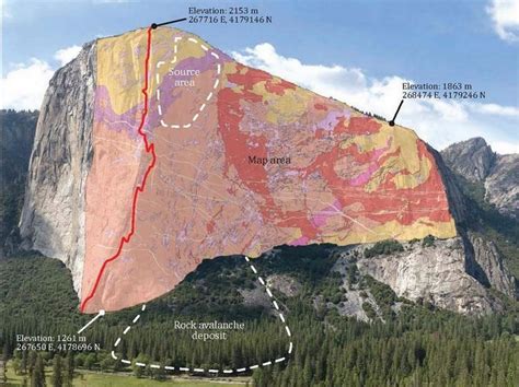 Geologic Map of Southeast Face of El Capitan, Yosemite National Park