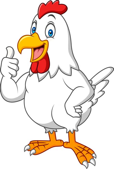 Cartoon happy hen giving thumbs up 8733589 Vector Art at Vecteezy