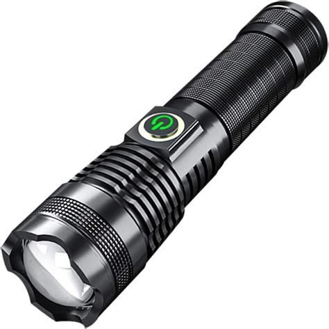 6000 Lumen Handheld Flashlight with 26650 Rechargeable Batteries LED ...