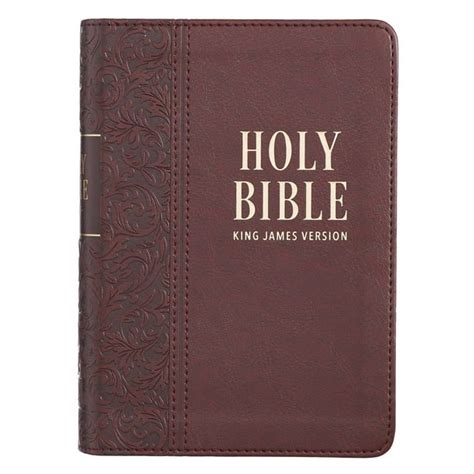 KJV Holy Bible, Large Print Compact Brown Faux Leather, Red Letter ...