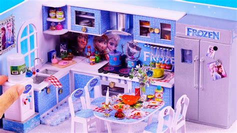 Part 2 ~ DIY Miniature Dollhouse Kitchen ~ Frozen Disney Elsa Anna Room ...