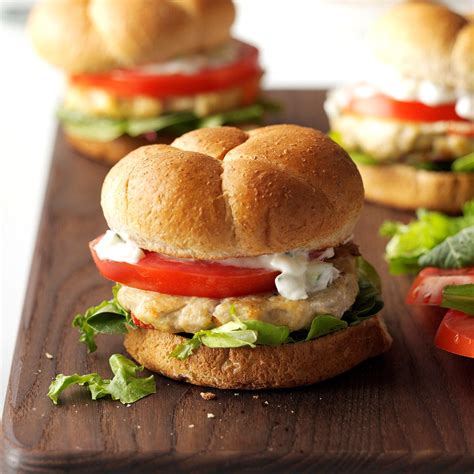 Feta Chicken Burgers Recipe | Taste of Home