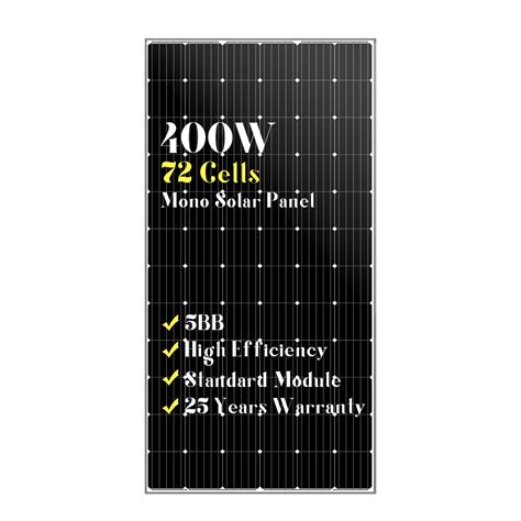 China Good price 72 cells standard size mono black solar panels 400w PV ...