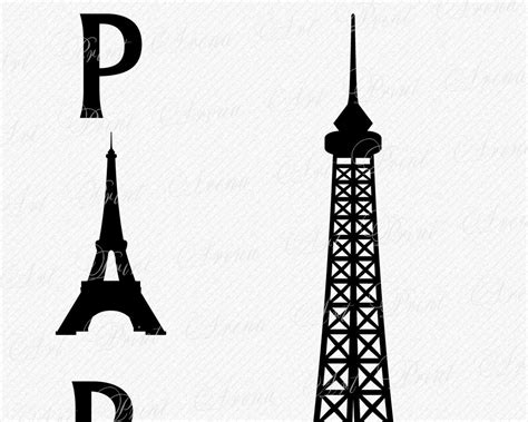 Eiffel Tower SVG cutting and clipart file | Etsy