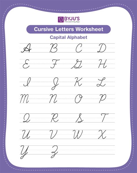 Cursive Capital Letters Worksheet | Free Printable Cursive Capital ...