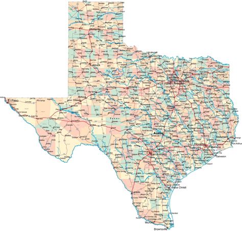 Texas Road Map With Cities And Towns - Printable Maps