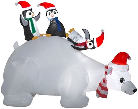 4.5' Airblown Polar Bear Family Scene Christmas Inflatable – Seasons ...