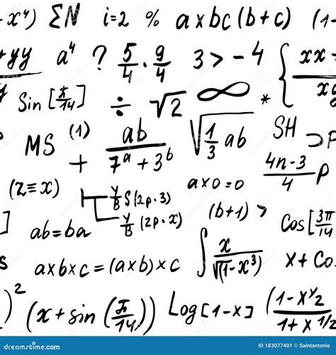 Mathematical Equations And Formulas On School Blackboard. Cartoon ...