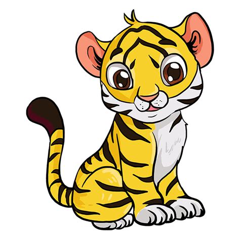 How to Draw a Baby Tiger - Really Easy Drawing Tutorial