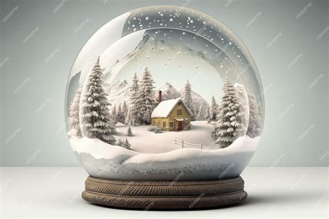 Premium AI Image | Snow globe with landscape inside with mountains ...