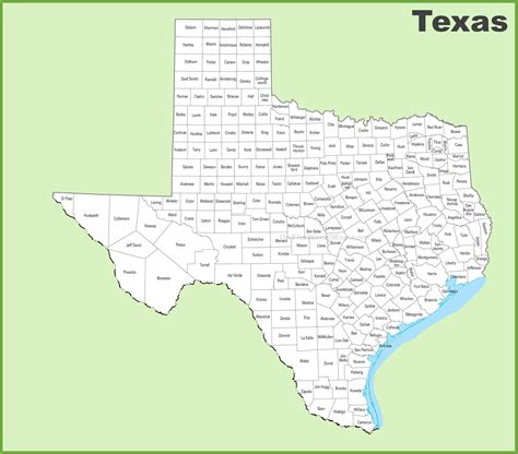 Printable Map Of Texas Counties