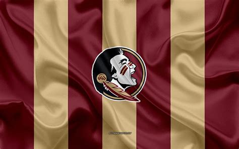 Florida State Seminoles flag, NCAA, purple brown metal background ...