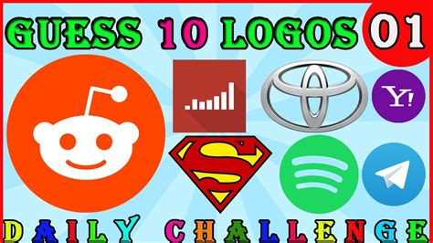 🟥 Daily Challenge 01 | Guess 10 Logos in 3 Seconds 🔥 | 10 Famous Logos ...