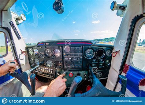 Cockpit of a Small Aircraft Stock Image - Image of measurement ...