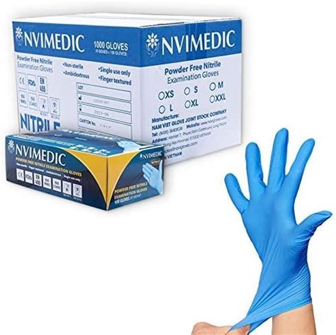 NVIMEDIC Nitrile Gloves - Disposable Exam Gloves - Latex & Powder Free ...