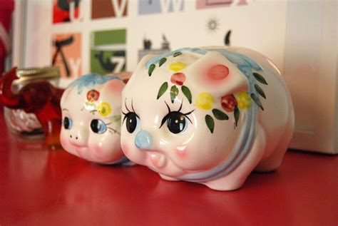 Vintage Ceramic Piggy bank (set of 2). $16.00, via Etsy. Large Piggy ...