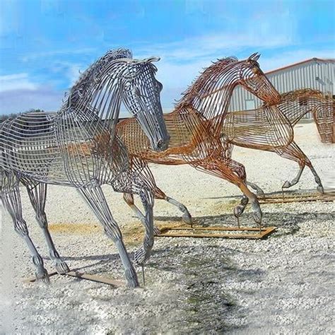 Life Size Metal Wire Running Horse Sculpture Animal Statues Stainless ...