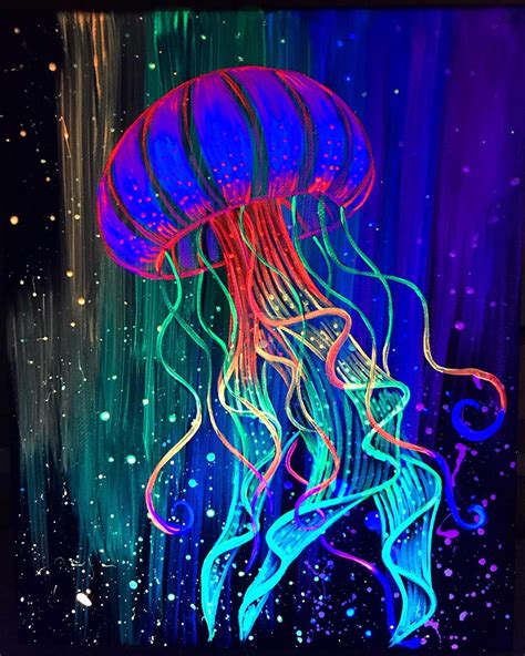 Rainbow jellyfish | Jellyfish painting, Jellyfish art, Canvas painting