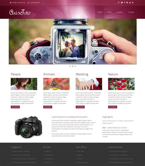 Photography Website Templates Free Download