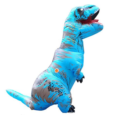 Masquerade Costume Hire – Kids Blue Inflatable T-Rex Dinosaur Costume