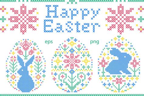 Easter cross stitch By WarmJuly | TheHungryJPEG