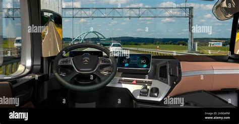 Mercedes-Benz Actros truck interior Stock Photo - Alamy