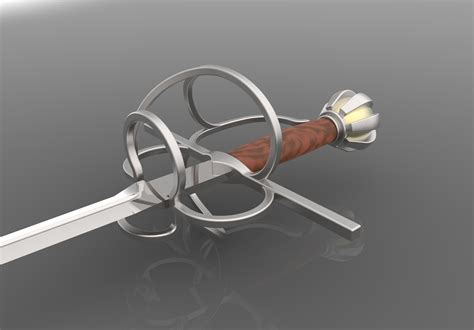 3D file Swept Hilt Rapier (like a Spanish Rapier)・3D printer model to ...