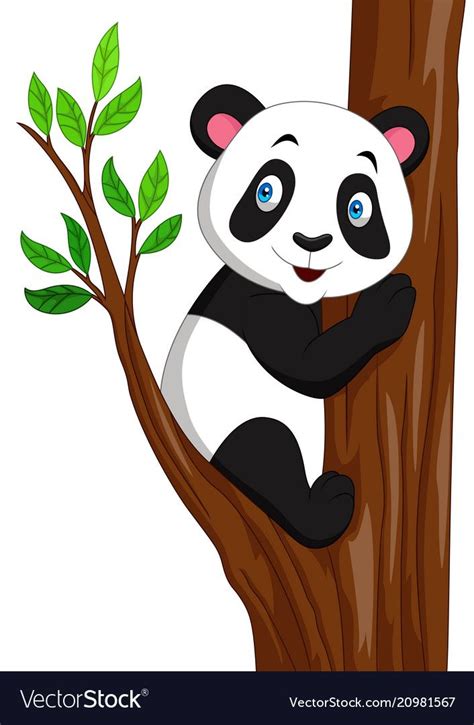 Cartoon panda climbing a tree. Download a Free Preview or High Quality ...