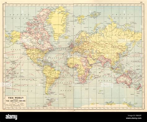 Vintage map of the british empire hi-res stock photography and images ...