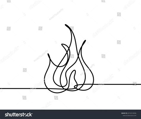 Abstract Fire Line Drawing On White Stock Vector (Royalty Free ...