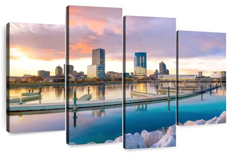 Milwaukee City Sunset Skyline Wall Art | Photography