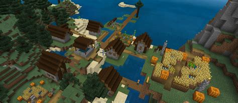 A massive spruce village right next to spawn, great for survival worlds ...