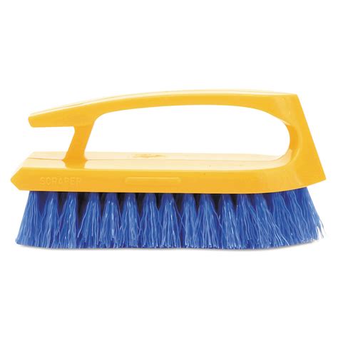 Iron-Shaped Handle Scrub Brush, Blue Polypropylene Bristles, 6" Brush ...