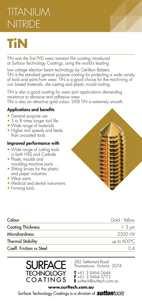 TiN (Titanium Nitride) – Surface Coating