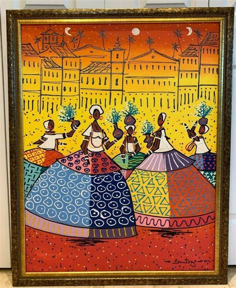 Brazilian Folk Art Afro-Baiana Women Original Signed Oil Painting on ...